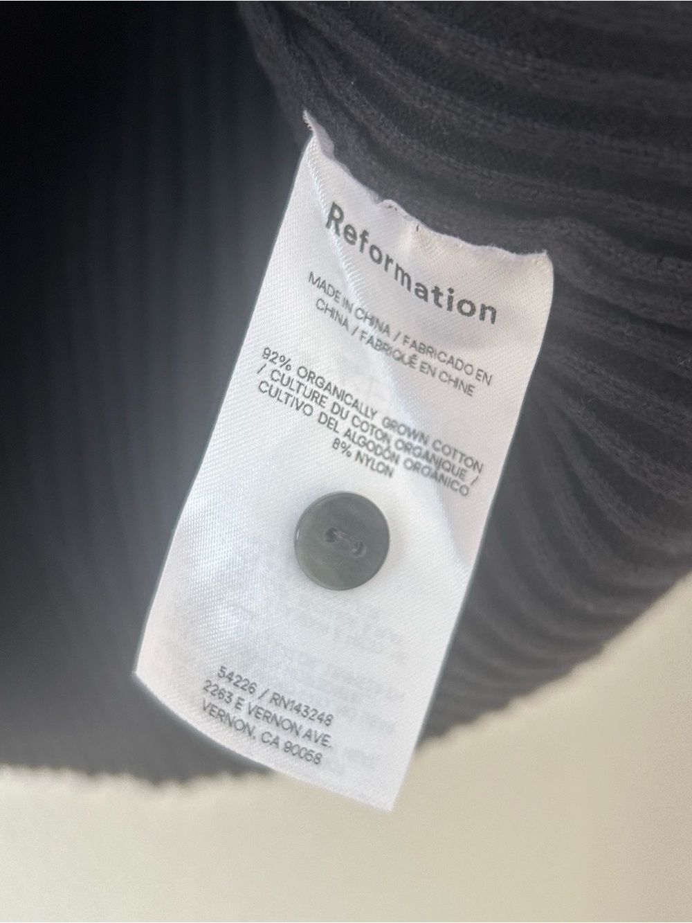Reformation Valentina Ribbed Open Cardigan In Black - Picture 4 of 5
